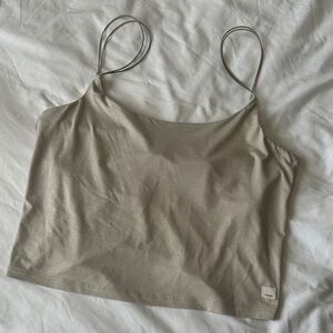 Vuori Lux Cami Beige Double Strap Built In Shelf Bra Tank Womens Size XL